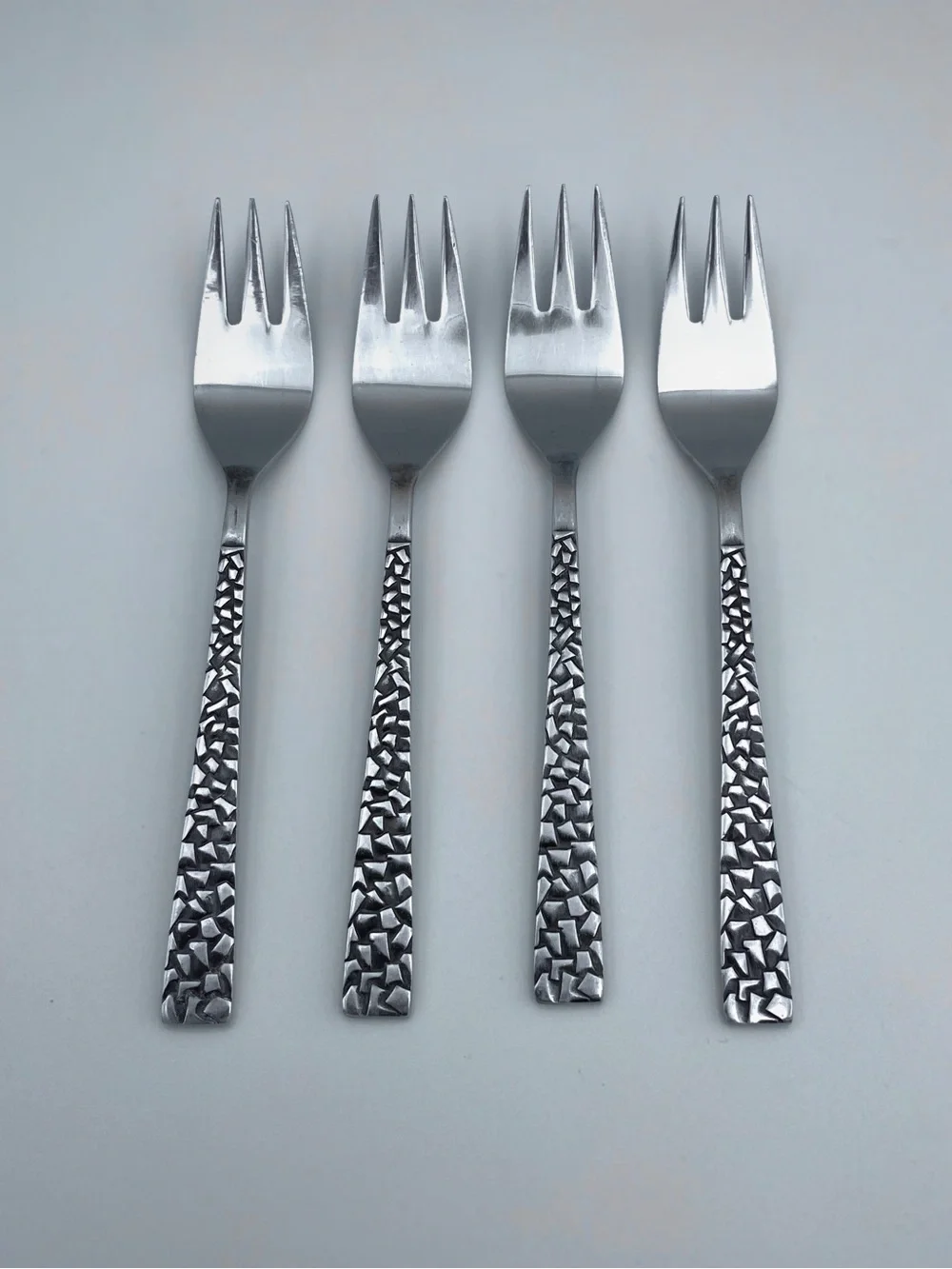 Vintage National Silver Co PAMPLONA Stainless Steel Salad Forks- MCM - Set of 4